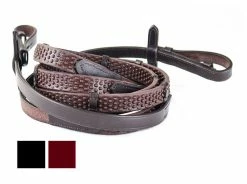 KM Elite Pro Grip Eventer Reins With Stoppers