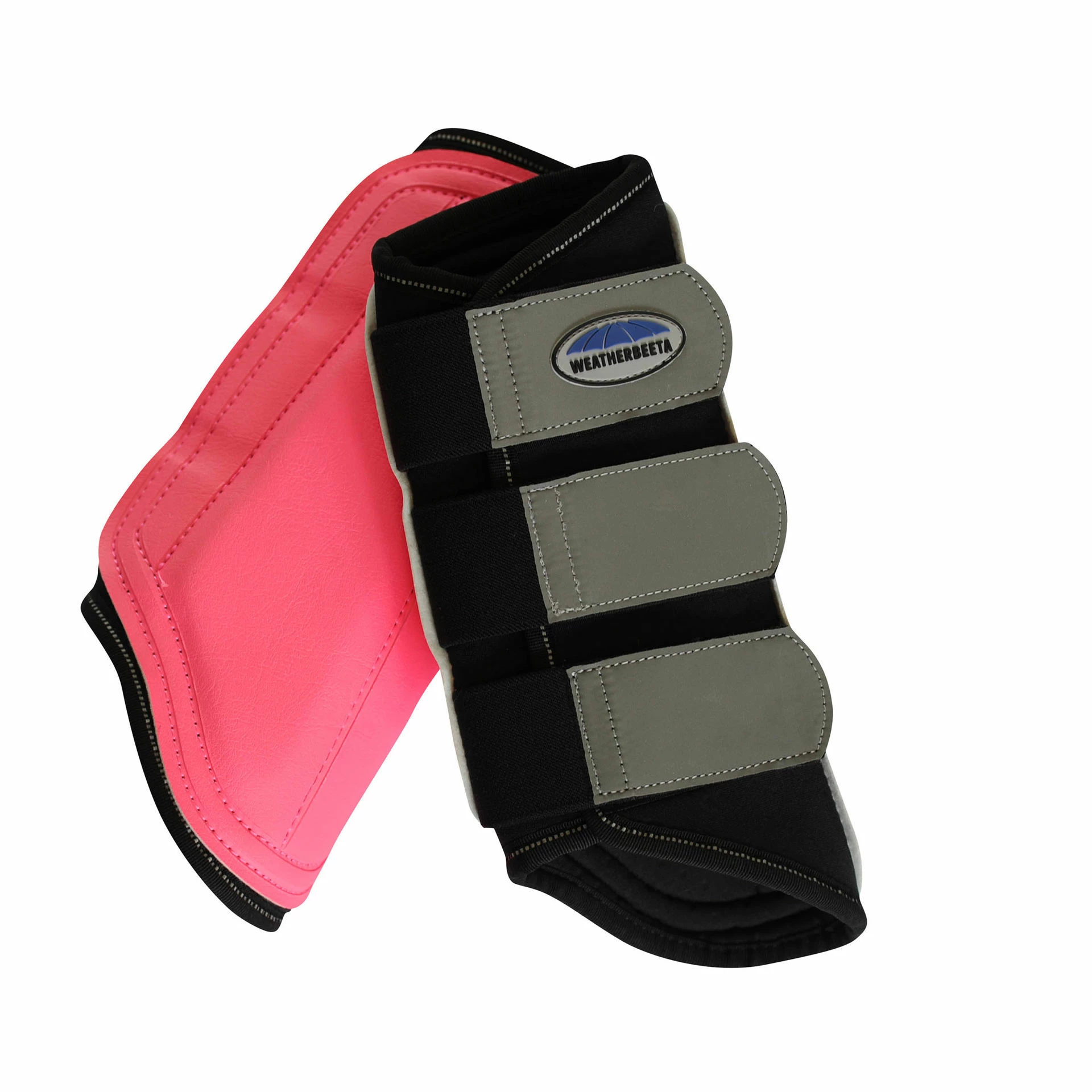 Weatherbeeta Reflective Single Lock Brushing Boots Pink/Silver - Image 2