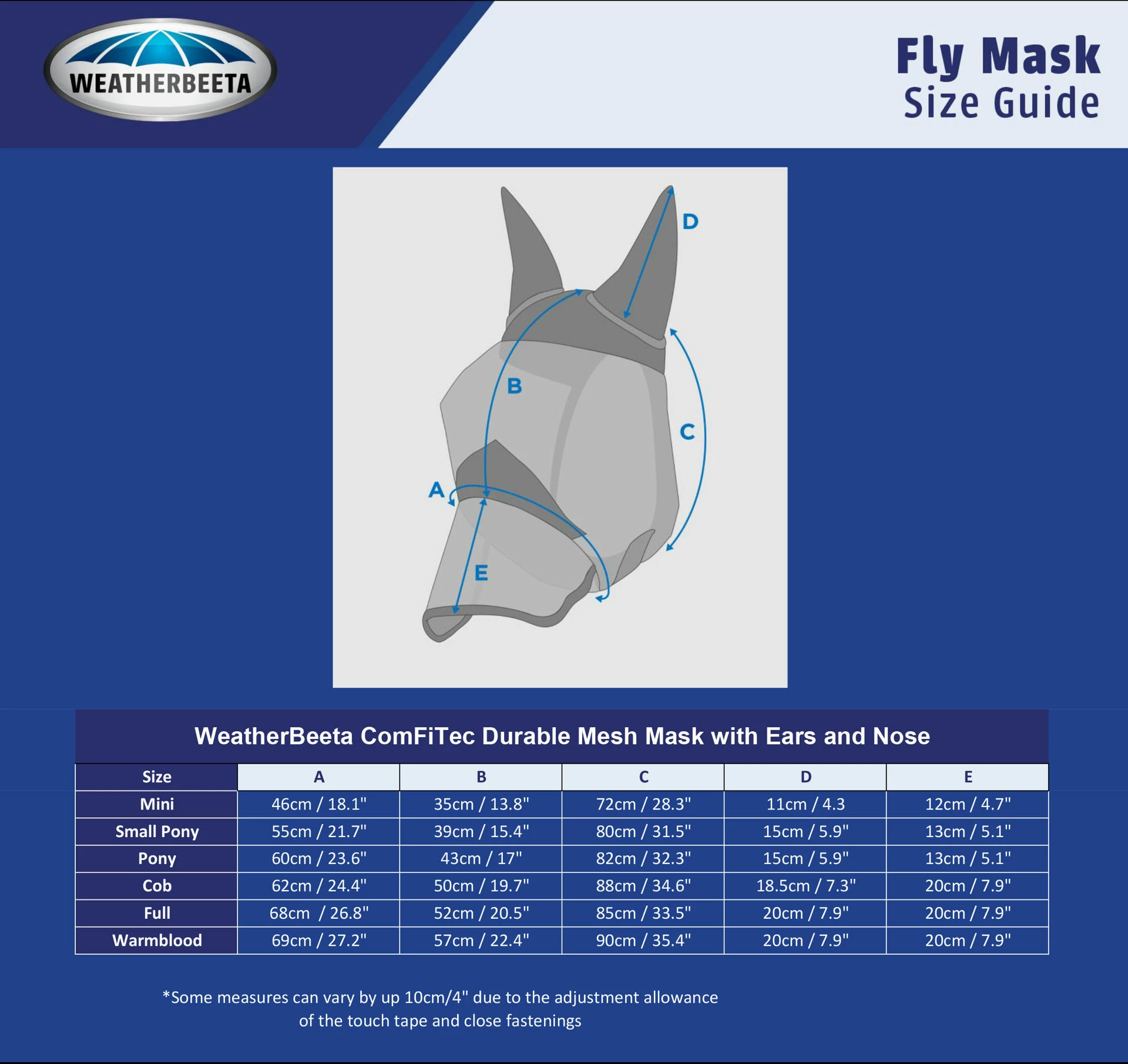 Weatherbeeta Comfitec Durable Mesh Mask With Ears & Nose Black/Purple - Image 2