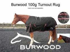 Burwood 100g Turnout Rug Black/Burgundy