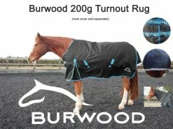 Burwood 200g Turnout Rug Black/Turquoise