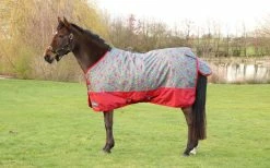 Hy StormX Original Country Walks 100g Turnout Rug - Burgundy/Grey