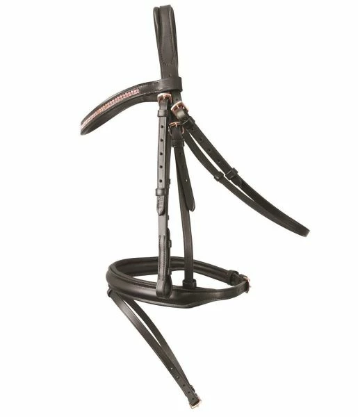Hy Equestrian Rosciano Rose Gold Bridle Black/Rose