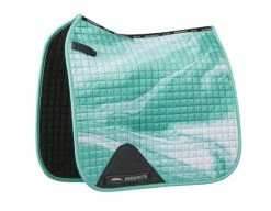 Weatherbeeta Prime Marble Dressage Saddle Pad Turquoise Swirl Marble Print Full