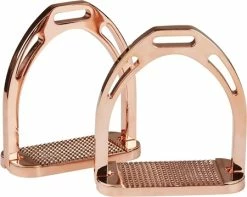 Weatherbeeta Korsteel Aluminium Stirrups Rose Gold 4.5"