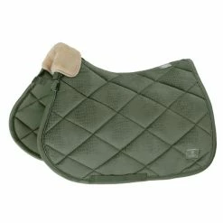 Eskadron Saddle Cloth Velvet Croco Platinum 22 Ash Green VS Full