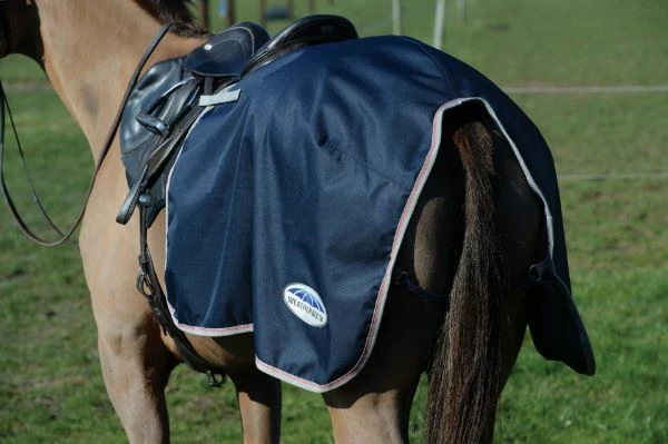 Weatherbeeta Essential Fleeced Lined Quarter Sheet Navy/Silver/Red