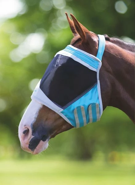 Shires Flyguard Fine Mesh Fly Mask Earless Teal